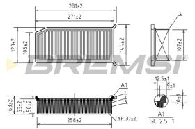 BREMSI FA0208 - FILTRO DE AIRE RENAULT, LADA, DACIA