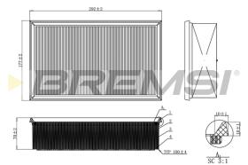 BREMSI FA0214 - FILTRO DE AIRE VW, AUDI, SEAT, SKODA