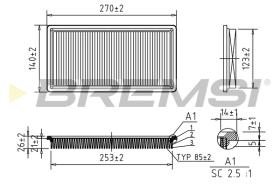 BREMSI FA0547 - FILTRO DE AIRE FIAT, ALFA ROMEO, LANCIA