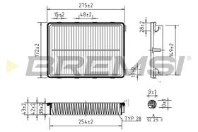 BREMSI FA0550 - FILTRO DE AIRE KIA, HYUNDAI