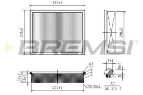 BREMSI FA0551 - FILTRO DE AIRE VW, AUDI, SKODA, SEAT