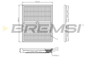 BREMSI FA0553 - FILTRO DE AIRE VW, AUDI, SEAT, SKODA