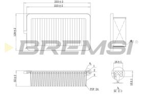 BREMSI FA0555 - FILTRO DE AIRE NISSAN