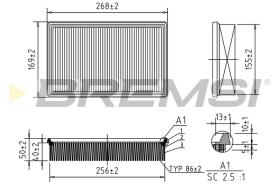 BREMSI FA0569 - FILTRO DE AIRE FIAT, NISSAN