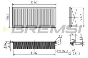 BREMSI FA0595 - FILTRO DE AIRE FIAT, PEUGEOT, CITROEN, FSO