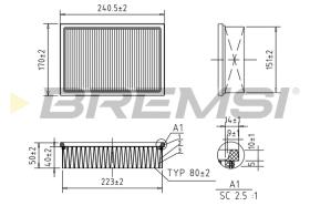 BREMSI FA0599 - FILTRO DE AIRE CHEVROLET