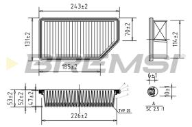 BREMSI FA0604 - FILTRO DE AIRE KIA