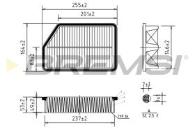 BREMSI FA0607 - FILTRO DE AIRE KIA, HYUNDAI