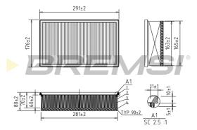 BREMSI FA0620 - FILTRO DE AIRE VW, AUDI, SEAT, SKODA