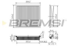 BREMSI FA1028 - FILTRO DE AIRE FORD