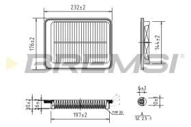 BREMSI FA1040 - FILTRO DE AIRE HYUNDAI