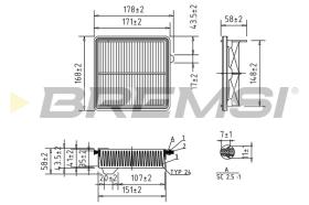 BREMSI FA1041 - FILTRO DE AIRE HONDA