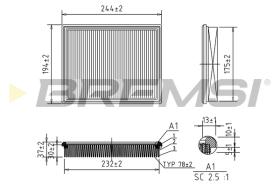 BREMSI FA1060 - FILTRO DE AIRE FIAT