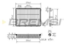 BREMSI FA1078 - FILTRO DE AIRE HYUNDAI, KIA