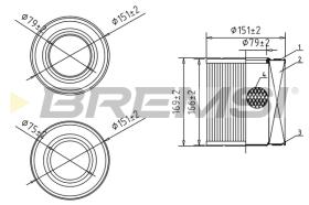 BREMSI FA1080 - FILTRO DE AIRE AUDI