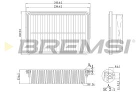 BREMSI FA1092 - FILTRO DE AIRE KIA, HYUNDAI