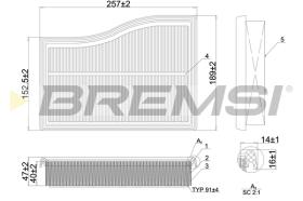 BREMSI FA1101 - FILTRO DE AIRE MERCEDES-BENZ