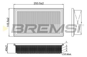 BREMSI FA1102 - FILTRO DE AIRE KIA