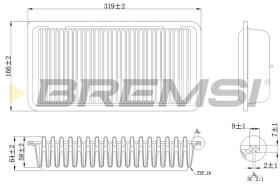 BREMSI FA1110 - FILTRO DE AIRE TOYOTA