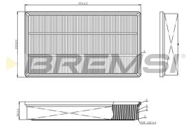 BREMSI FA1113 - FILTRO DE AIRE VW, AUDI, SKODA