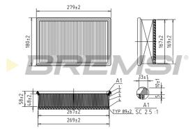 BREMSI FA1125 - FILTRO DE AIRE FORD