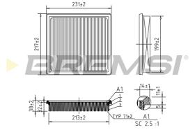 BREMSI FA1126 - FILTRO DE AIRE SUBARU