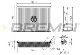 BREMSI FA1130 - FILTRO DE AIRE TOYOTA