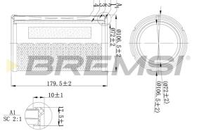 BREMSI FA1138 - FILTRO DE AIRE RENAULT, NISSAN