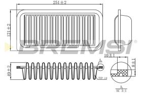 BREMSI FA1147 - FILTRO DE AIRE TOYOTA, SUBARU, DAIHATSU