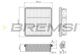 BREMSI FA1150 - FILTRO DE AIRE HYUNDAI, KIA