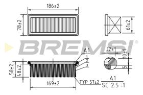 BREMSI FA1155 - FILTRO DE AIRE RENAULT, NISSAN