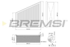 BREMSI FA1157 - FILTRO DE AIRE VW, SEAT, SKODA