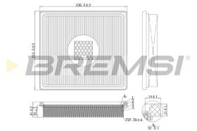 BREMSI FA1163 - FILTRO DE AIRE CHRYSLER, DODGE