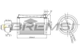 BREMSI FA1177 - FILTRO DE AIRE KIA