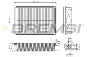 BREMSI FA1192 - FILTRO DE AIRE HYUNDAI