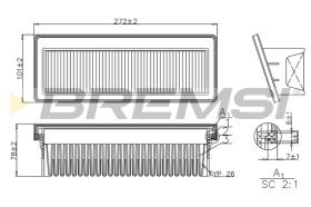 BREMSI FA1198 - FILTRO DE AIRE HYUNDAI