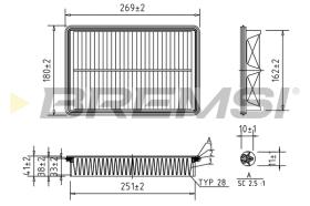 BREMSI FA1199 - FILTRO DE AIRE MAZDA