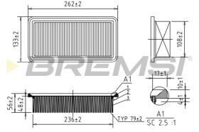 BREMSI FA1204 - FILTRO DE AIRE KIA, HYUNDAI