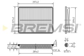 BREMSI FA1220 - FILTRO DE AIRE KIA, HYUNDAI