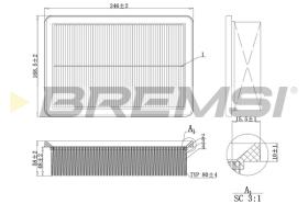 BREMSI FA1227 - FILTRO DE AIRE FIAT, ALFA ROMEO