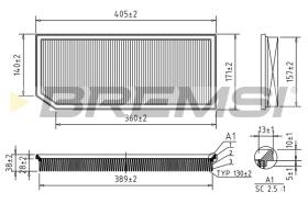 BREMSI FA1242 - FILTRO DE AIRE VW, AUDI, SEAT