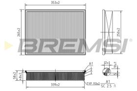 BREMSI FA1246 - FILTRO DE AIRE MERCEDES-BENZ, VW