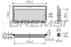 BREMSI FA1266 - FILTRO DE AIRE HYUNDAI