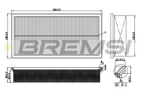 BREMSI FA1354 - FILTRO DE AIRE MITSUBISHI