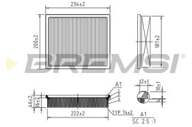 BREMSI FA1389 - FILTRO DE AIRE MERCEDES-BENZ