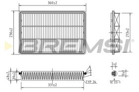 BREMSI FA1390 - FILTRO DE AIRE MITSUBISHI