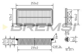 BREMSI FA1573 - FILTRO DE AIRE HYUNDAI