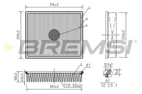 BREMSI FA1592 - FILTRO DE AIRE RENAULT, RENAULT TRUCKS