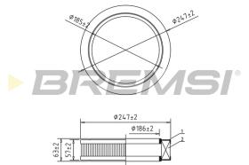 BREMSI FA1631 - FILTRO DE AIRE FORD, RENAULT, SAAB, ARO