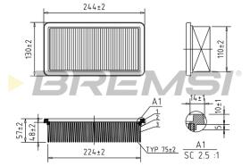 BREMSI FA1635 - FILTRO DE AIRE FIAT, ALFA ROMEO, LANCIA